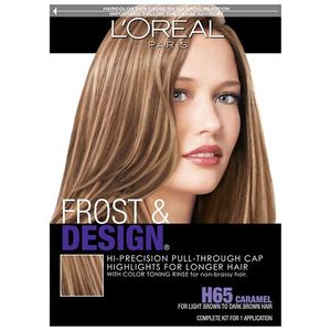 lot 133 image: LOreal Paris Frost & Design Hi-Precision Pull-Through Cap Highlights For Long Hair - H65 Caramel - 1 Kit - Retail $12