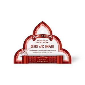 lot 141 image: Poo-Pourri Toilet Spray - Berry and Bright - 10ml - Retail $8