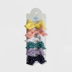 lot 148 image: Baby Girls 6pk Polka Jersey Bow Hair Clips - Cloud Island - Retail $6