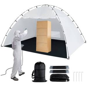 lot 428 image: Portable Paint Booth Tent,Siebwin 10(L)x10(W)x6.2(H)ft Spray Paint Tents with Built-in Floor & Mesh Screen & Windproof Hooks, Painting Tent Station for Furniture DIY Hobby Tool, Spray Paint Shelter - Retail $76
