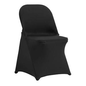 lot 433 image: VEVOR Stretch Spandex Folding Chair Covers, Universal Fitted Chair Cover, Removable Washable Protective Slipcovers, for Wedding, Holiday, Banquet, Party, Celebration, Dining (100PCS Black) - Retail $117