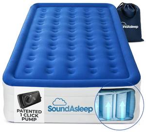 lot 434 image: SoundAsleep Products Dream Series Luxury Air Mattress, ComfortCoil Technology, Built-in High Capacity Pump for Home, Camping- Double Height, Adjustable, Inflatable Blow Up, Portable (Queen Size) - Retail $150