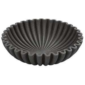 lot 464 image: YMXYJM Large Decorative Bowl, Modern Handicraft Bowls for Home Decor, Decorative Fruit Bowl for Kitchen, Ruffle Bowl Decor, Stylish Key bowl for Entry Table, Artificial Stone Black - Retail $37