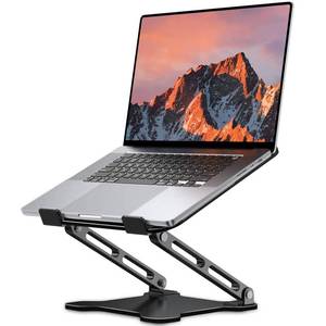 lot 476 image: LOXP Adjustable Laptop Stand for Desk, Metal Foldable Laptop Riser Holder, Portable Ventilated Cooling Desk Book Shelf, Ergonomic Computer Notebook Stand Compatible with 10-15.6 Laptops - Retail $11