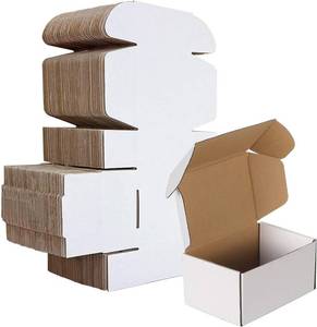 lot 478 image: HORLIMER 6x4x3 inches Shipping Boxes Set of 50, White Corrugated Cardboard Box Literature Mailer - Retail $28