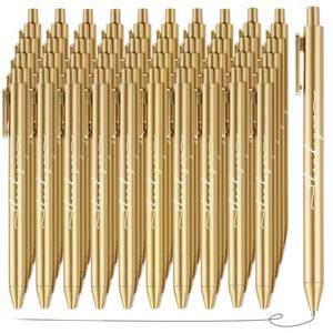 lot 480 image: Dispowreath 50pcs Thank You Pens Bulk Cute Multicolor Ballpoint Pen for Server Employee Appreciation Gifts for Wedding Teacher Coworker Office Staff Team Nurse Graduation Baby Shower Party (Gold) - Retail $26