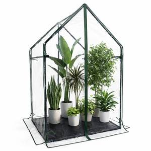lot 489 image: Gardzen Mini Greenhouse with Waterproof Bottom, Portable Green House with Strong Metal Frame, Small Green House with Zipper Door for Outside and Inside Use, 36.2(L) x36.2(W) x59.5(H) - Retail $37
