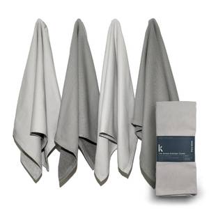 lot 494 image: KOHDA LIVING Gray Organic Kitchen Towels - Set of 4 Premium Dish and Hand Towels for Kitchen - Silver Infused 100% Organic Cotton Dish Towels, 400 GSM, 27.5x17.7 - Dual-Sided TerrySmooth Cotton - Retail $26