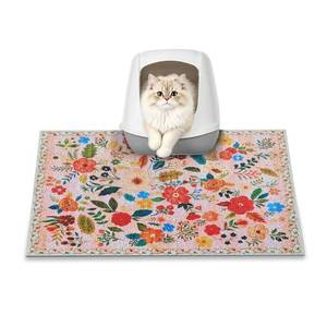 lot 505 image: YOSEPATI Cat Litter Mat, 24 x 16 Litter Box mat, Upgrade Non-Slip Kitty Litter mat, Traps 100% Litter, Soft on Kitty Paws, Easy Clean for Scatter Control, Bohe cat Food mat, Urine Waterproof - Retail $10