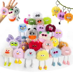 lot 519 image: Plush Keychains Bulk for Kids, 24Pcs Cute Fuzzy Pom Pom Ball Keychain Toys with Legs Party Favor for Boys Girls Kids Classroom Gifts Prizes Valentines Christmas Gift Goodie Bag Filler Backpack Charms - Retail $19