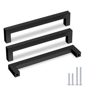 lot 520 image: Goldenwarm 30 Pack 6-14in Black Cabinet Pulls Kitchen Cabinet Handles Matte Black Dresser Drawer Pulls Square Bar Stainless Steel Modern Hardware for Bathroom Cupboard (160mm) - Retail $64