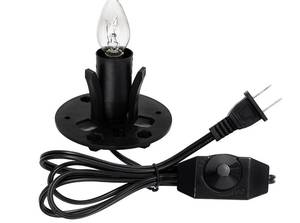 lot 522 image: Lightbulbs not Included, Base Only Venforze Himalayan Salt Lamp Cord Replacement with Dimmer Switch and E12 Halogen Salt Lamp Bulb Base, 5 Feet Salt Lamps Cords with Base Assembly - Retail $9