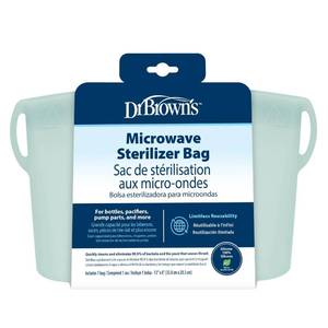 lot 548 image: Dr. Browns Microwave Steam Sterilizer Bag for Baby Bottles, Breast Pump Parts & Other Toddler Accessories, 100% Silicone, Reusable Sterilizing Bag - Retail $20