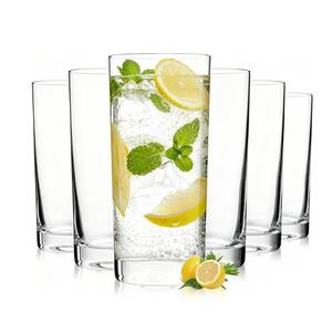 lot 559 image: OUWO Highball Glasses Set of 6, 13oz Tall Drinking Glasses, Water Glass for Kitchen, Tom Collins Glasses, Mojito Glass Cups, Cocktail Glasses for Bar Glassware - Retail $26