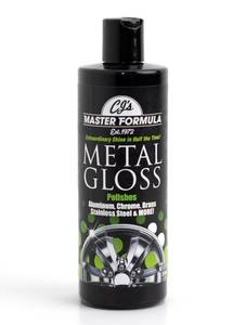 lot 601 image: CJs Master Formula Metal Gloss Detail Polish Extraordinary Shine for All Metals Aluminum, Chrome, Brass, Stainless Steel, Silver, Gold, Pewter, and More - Retail $25