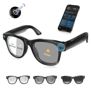 lot 611 image: AI Smart Glasses with 4K Camera & Audio  Bluetooth Video Recording Sunglasses with ChatGPT Translation, Voice Control, EIS Stabilization, Object Recognition, Smart Glasses for Men & Women (Black-Q6) - Retail $80
