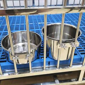 lot 618 image: Wrifazaly Stainless Steel Dog Bowls, 2 Pack No Spill Dog Crate Water and Food Bowls for Kennel Cage, Kennel Water Bowl Hanging Feeder Dish for Dogs Pets, 40oz & 60oz - Retail $18