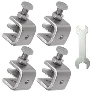 lot 624 image: Stainless Steel C Clamps, Mini Tiger Clamp Set for Mounting, Heavy Duty Metal U Clamps, Small Desk G-Clamp with 0.79 Inch Stable Wide Jaw Opening for Metal Working Woodworking Welding Building (4pcs) - Retail $9