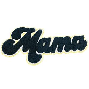 lot 625 image: 1Pcs 10 Inch Mama Chenille Iron on Patches with Glitter Edged, Perfect Iron on Letters for Clothing, Hats, Bags, Backpacks, Jeans - Ideal Mothers Day Gift (Black) - Retail $9