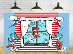 lot 626 image: Red and Blue Stripes Backdrop Party Supplies Birthday Theme Photo Background Banner for Birthday Party Caketable Decoration 5x3ft - Retail $14