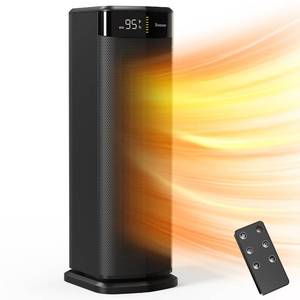 lot 634 image: BREEZOME Space Heater for Indoor Use, 1500W Fast Heating Electric Heater with Thermostat & 24H Timer, 90°Oscillating PTC Ceramic Heater, Portable Room Heaters for Home Bedroom Office, Dark Grey