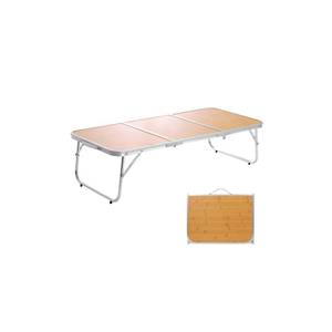 lot 653 image: Moosinily Mini Small Camping Table 3FT Folding Picnic Table Foldable Low Camp Table Portable Short Aluminum Outdoor Short Floor Beach BBQ Yellow 35.2�15.7 inch - Retail $47