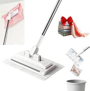 lot 655 image: Snap Grip Mini Mop, Zero Touch Mini Mops, Gap Dust Cleaner Flat Mops with Locking Head & Sweeping Cloths, 92cm Long Handle Mopping Sweeper Stick for Multi Cleaning (1mop5Cloth) 7-14 Days delivery - Retail $16