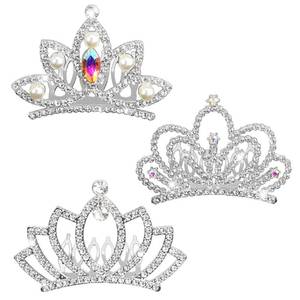 lot 668 image: Lnngub 3 Pcs Mini Tiara Small Crown Hair Clip Rhinestone Pearl Tiara Clip Silver Shiny Hair Accessories for Women Birthday Wedding Halloween Princess Costume Party Cake Decoration - Retail $7