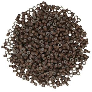 lot 680 image: AYIBO 500Pcs MicroLink Beads for Hair Extensions, 5mm Silicone Lined Beads Microlink Rings Hair Extensions Tool, Brown - Retail $7