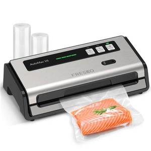 lot 698 image: FRESKO Automatic Vacuum Sealer for Food with 95 kPa Powerful Suction, Compact Food Sealer machine Starter Kit with 10 Vacuum Bags for DryMoist Food, Sous Vide, Meal Prep