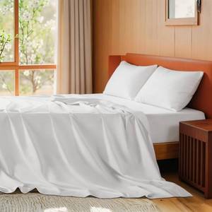 lot 699 image: SONORO KATE 100% Egyptian Cotton Sheets Queen Size - 600 Thread Count, Luxury Hotel Sateen Weave Bedding Set, Soft Breathable Sheet Sets, 16 Deep Pocket - 4 PC(White,Queen) - Retail $55