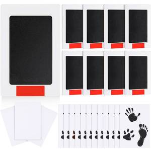lot 700 image: Jetec 8 Set Inkless Baby Footprint and Handprint Kit, Clean Touch Ink Pad for Baby Hand and Footprints, Dog Paw Print Kit with Ink Pads and Imprint Cards for Newborns Babies Pets Gifts (Black) - Retail $14