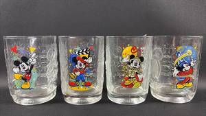 lot 22 image: Vintage 2000 McDonalds Mickey Mouse Disney World Parks Millenium 4 Glass Set