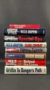 lot 32 image: W.E.B. Griffin Military Fiction Book Collection Hardcover and Paperback