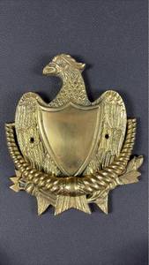 lot 60 image: Vintage Solid Brass Eagle with Shield Doorknocker