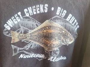 lot 409 image: Sweet Cheeks Big Butts Ninilchik Alaska Fishing Hoodie - Size Medium