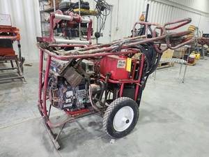 lot 16668 image: Kawasaki FE350 Gas Powered Pressure Washer Cart