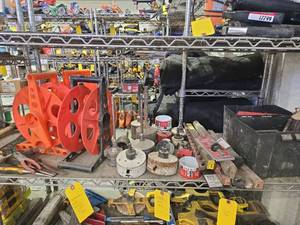 lot 17800 image: Mixed Lot of Hole Saw Bits, Extension Cord Reels, Wood Bits and More
