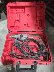 lot 17859 image: Milwaukee 12in Hammer Drill With Red Hard Case Tool Box