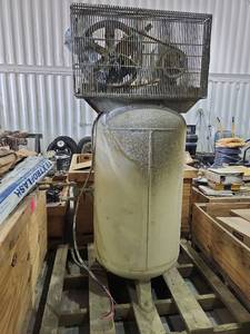 lot 16694 image: Industrial Air Compressor with Pressure Tank and Motor