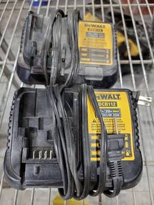 lot 17944 image: DeWalt DCB112 12V20V MAX Lithium Ion Battery Chargers Set of 2