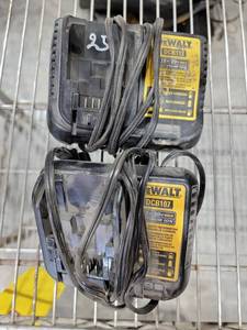 lot 17945 image: DeWalt DCB107 and DCB112 12V20V MAX Lithium Ion Battery Chargers Set