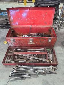 lot 17968 image: Craftsman Tool Box with Hand Tools and Wrenches Collection