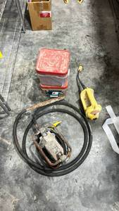 lot 17970 image: Concrete Vibrator with Hose and 34 Plastic Cap Nails