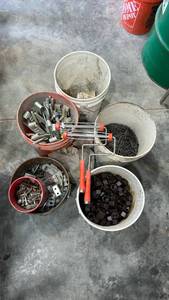lot 17972 image: Mixed Hardware Lot - Bolts, Nuts, Threaded Rods, and Clamps