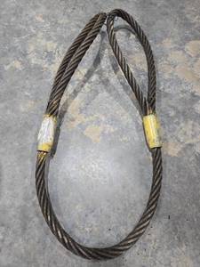 lot 18285 image: Steel Wire Rope Lifting Cable with Loops - 1in x 6ft&nbsp
