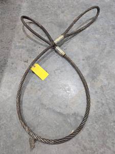 lot 18295 image: Steel Wire Rope Lifting Cable with Loops - 34in x 8ft