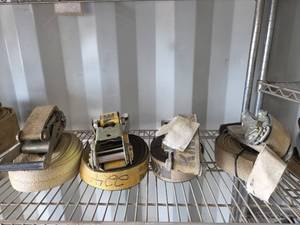 lot 18325 image: Cargo Tie Down Straps with Ratchets - Set of 4