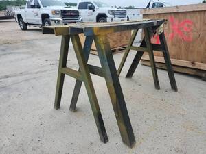 lot 13339 image: Industrial Steel Sawhorses Work Stands