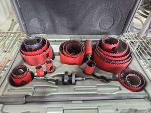 lot 16778 image: Professional Hole Saw Kit with Arbor and Case